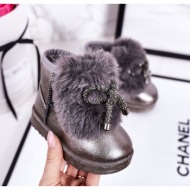  children`s snow boots insulated with fur dark grey aurora