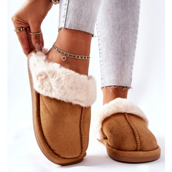 women`s slippers with fur camel pinky σε προσφορά