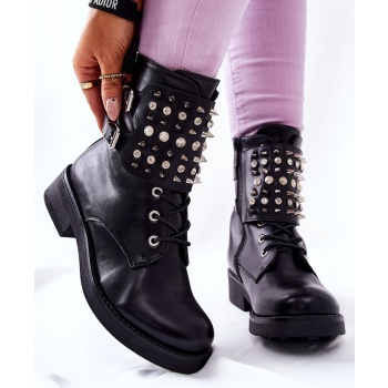 boots on the zip with studs black σε προσφορά