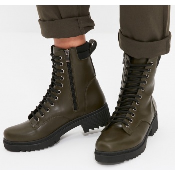 trendyol khaki women`s boots & booties σε προσφορά