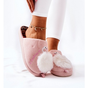 padded slippers swan light pink reya σε προσφορά