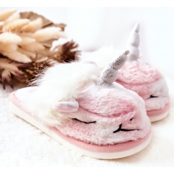 unicorn warm-up slippers white and pink σε προσφορά