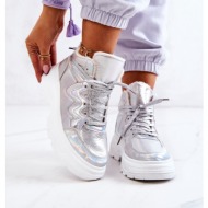  sporty boots insulated silver joenne
