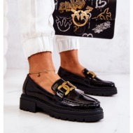  laquered loafers with decoration la.fi black laurene