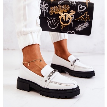 leather loafers letters la.fi white