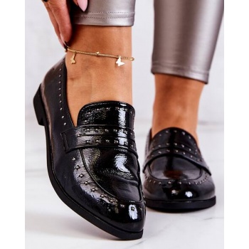laquered loafers with rhinestones la.fi