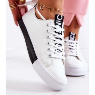  women`s leather sneakers white and black mikayla
