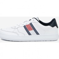  white men`s leather sneakers tommy hilfiger - mens