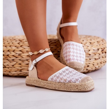women`s espadrilles with buckle white σε προσφορά