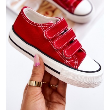 children`s sneakers with velcro red σε προσφορά