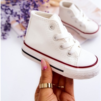 children`s leather high sneakers white σε προσφορά