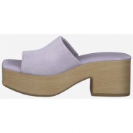  light purple tamaris leather heel slippers - women
