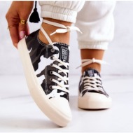  women`s material sneakers camo big star jj274237 white-gray