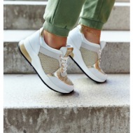  fashionable sport shoes women`s sneakers white and gold danielle