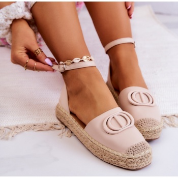 leather espadrilles with decoration