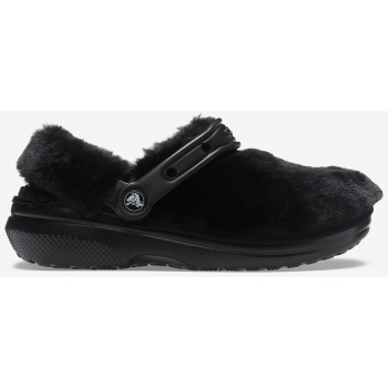 black slippers with artificial fur