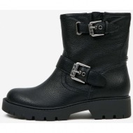  black women`s ankle boots with guess decorative straps - women