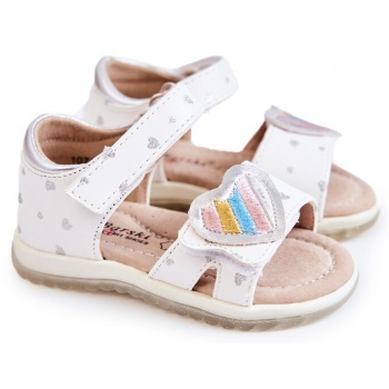 children`s leather sandals with a heart