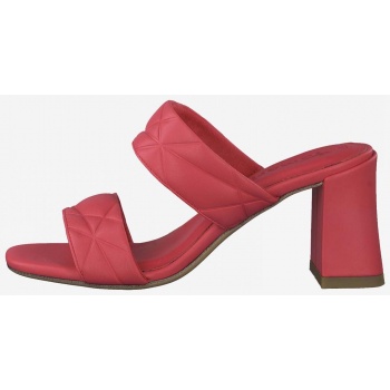 tamaris red leather heel slippers  σε προσφορά