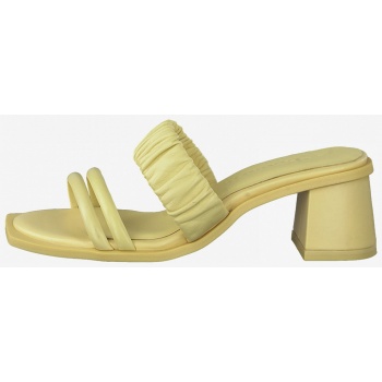 yellow tamaris leather heel slippers  σε προσφορά