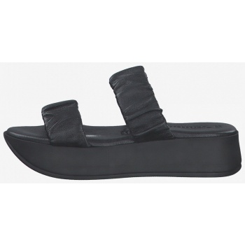 black leather slippers on the tamaris σε προσφορά