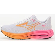  mizuno wave rider 28 (u) white/ tang orange/ pink tetra