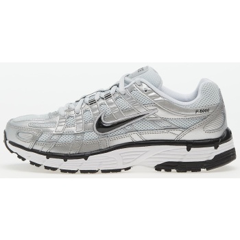 nike p-6000 white/ black-metallic silver