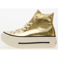  converse chuck taylor all star lift double stack metallic gold/ egret/ black