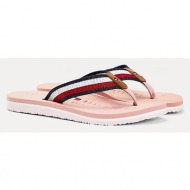  γυναικείες σαγιονάρες tommy hilfiger ribbon flat beach sandal fw0fw05667 tqs ροζ