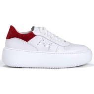  γυναικεία sneakers makris 23w110 λευκό κόκκινο