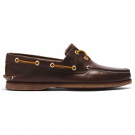  ανδρικά δερμάτινα μοκασίνια timberland classic boat tb0a5qsz 968 καφέ