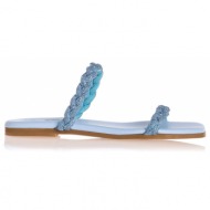  γυναικεία πέδιλα flat sante sandals 23-318 γαλάζιο