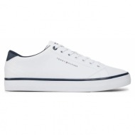  ανδρικά δερμάτινα sneakers tommy hilfiger fm0fm05041 ybs λευκά