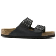  ανατομικές παντόφλες birkenstock arizona soft footbed oiled nubuck leat μαύρες 0752483 narrow fit