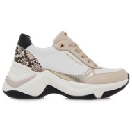  γυναικεία sneakers wedges renato garini 106-41ex12 λευκό μπέζ φίδι s119r642464p