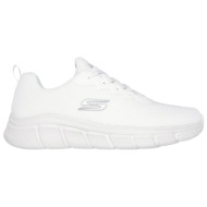  ανδρικά ανατομικά sneakers skechers bobs sport 118106-ofwt λευκά