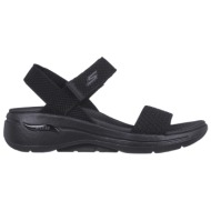  γυναικεία ανατομικά σανδάλια skechers go walk 140264-bbk μαύρα