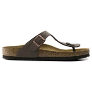  γυναικείες ανατομικές παντόφλες birkenstock gizeh birko-flor nubuck mocca 043751 resular fit