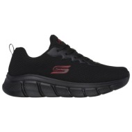  ανδρικά ανατομικά sneakers skechers bobs sport 118106-bbk μαύρα