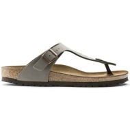  γυναικείες ανατομικές παντόφλες birkenstock gizeh birko-flor stone nubuck 0043391 regular fit