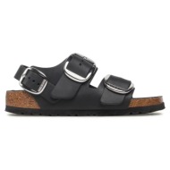  γυναικεία ανατομικά δερμάτινα σανδάλια birkenstock milano 1024953 μαύρα