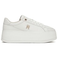  γυναικεία δερμάτινα sneakers tommy hilfiger fw0fw08209 ybl λευκά