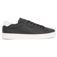  ανδρικά δερμάτινα sneakers tommy hilfiger em0em01374 bds μαύρα