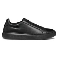  ανδρικά ανατομικά δερμάτινα sneakers geox deiven u455wd 00047 c9997 μαύρα