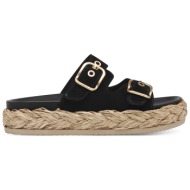  γυναικείες ανατομικές δερμάτινες παντόφλες tamaris 1-27412-44 001 μαύρες