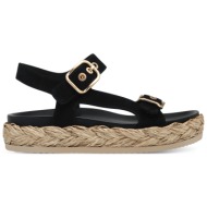  γυναικεία ανατομικά δερμάτινα πέδιλα tamaris 1-28400-44 001 μαύρο