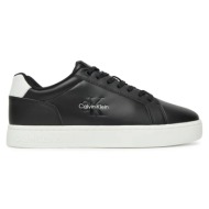  ανδρικά δερμάτινα sneakers calvin klein ym0ym01369 0gm μαύρα