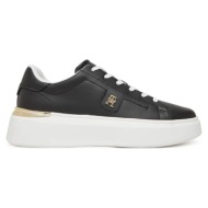  γυναικεία δερμάτινα sneakers tommy hilfiger fw0fw08631 bds μαύρα