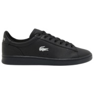  ανδρικά δερμάτινα sneakers lacoste sma006202h-02h μαύρα