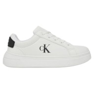  unisex εφηβικά sneakers calvin klein v3x9-83300-1355x002 λεύκα